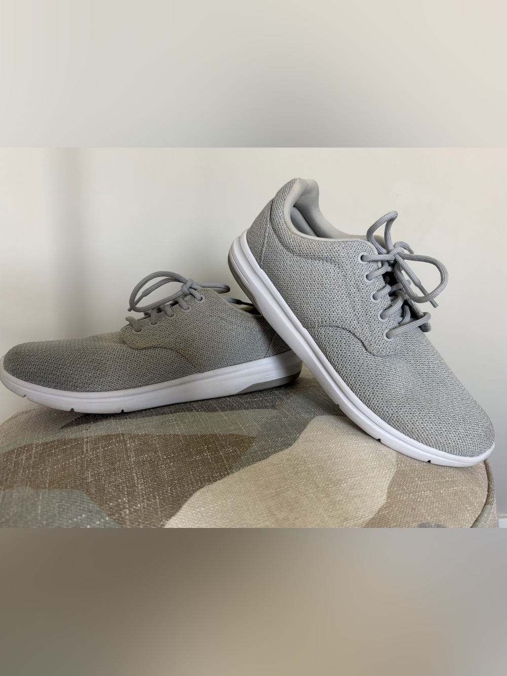 Travis Mathew Men's Light Grey Knit Sneakers